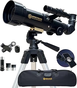SpectrumOI Telescope for Adults and Kids, Telescope for Adults, Astronomy for Kids, 8-12 - Premium Telescope, Astronomy Exploration, Kids Charm with Astronomy and Carry Bag