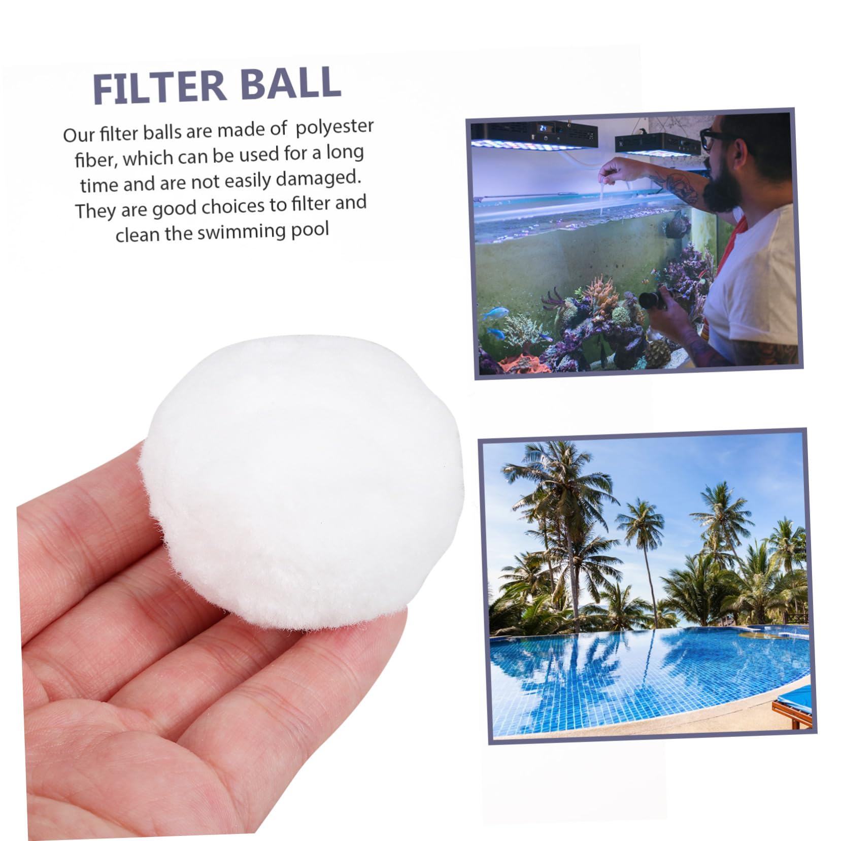 Mikikit Bolas Filtrantes para Piscina Reutilizable para Depuradora de Arena Filtro para Piscinas Desmontables y Limpieza Fácil y Duradera