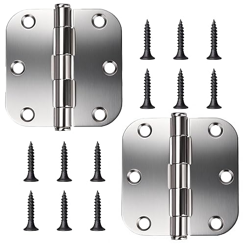 3 Inch Door Hinges, 2 Pack Brushed Nickel Loaded Hinges