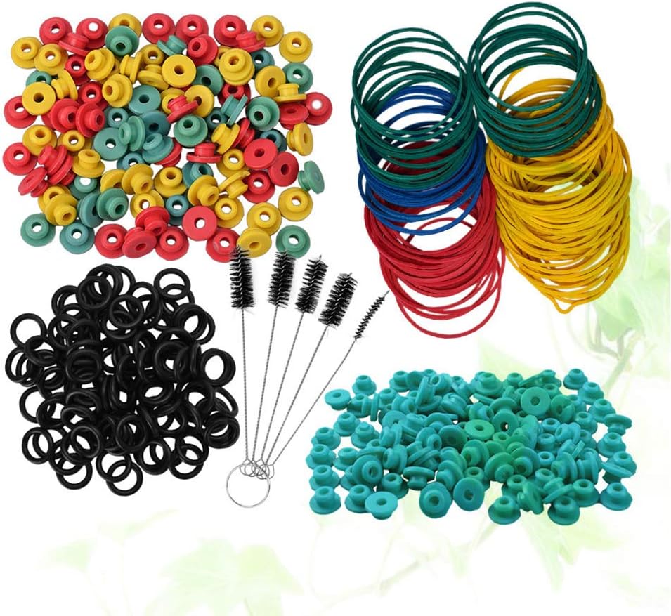 SUPVOX 405pcs Tattoo Rubber Bands and Grommets Nipples O Rings Cleaning Brush Set Tattoo Gun Machine Parts Supplies (Green) : Beauty & Personal Care