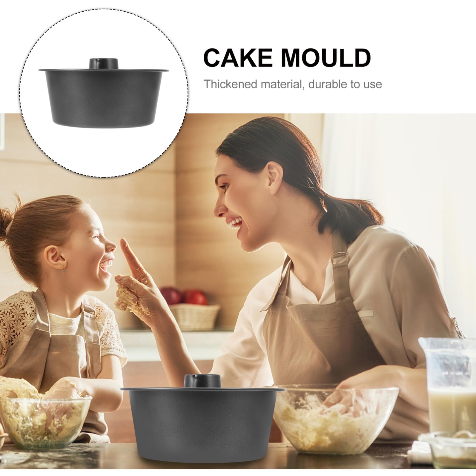 Molde Redondo para Hornear de Acero al Carbono Antiadherente Molde Hueco de 25 Cm Reutilizable Práctico para Repostería Doméstica y Profesional