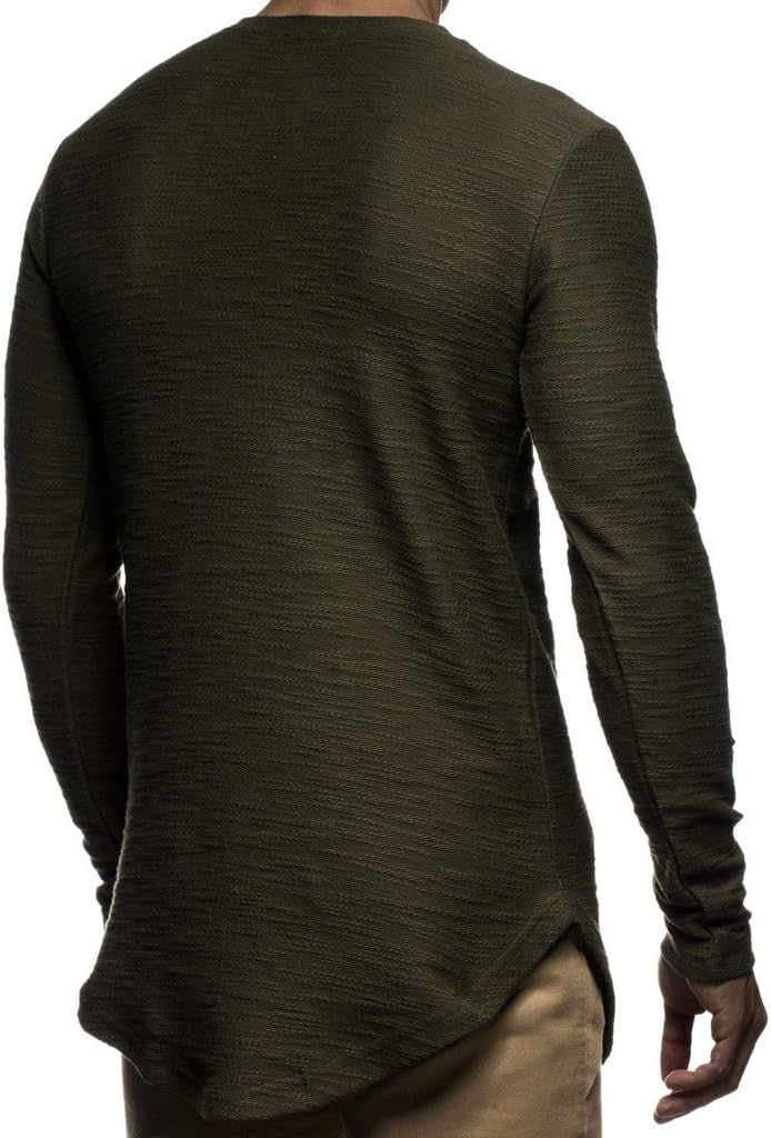 Leif Nelson Heren Trui Ronde Hals Zwarte Mannen Longsleeve Dunne Trui Sweatshirt Lange Mouw Crew Neck Jongens Hoodie T-Shirt Lange Mouw Oversize LN6298, grijs, S