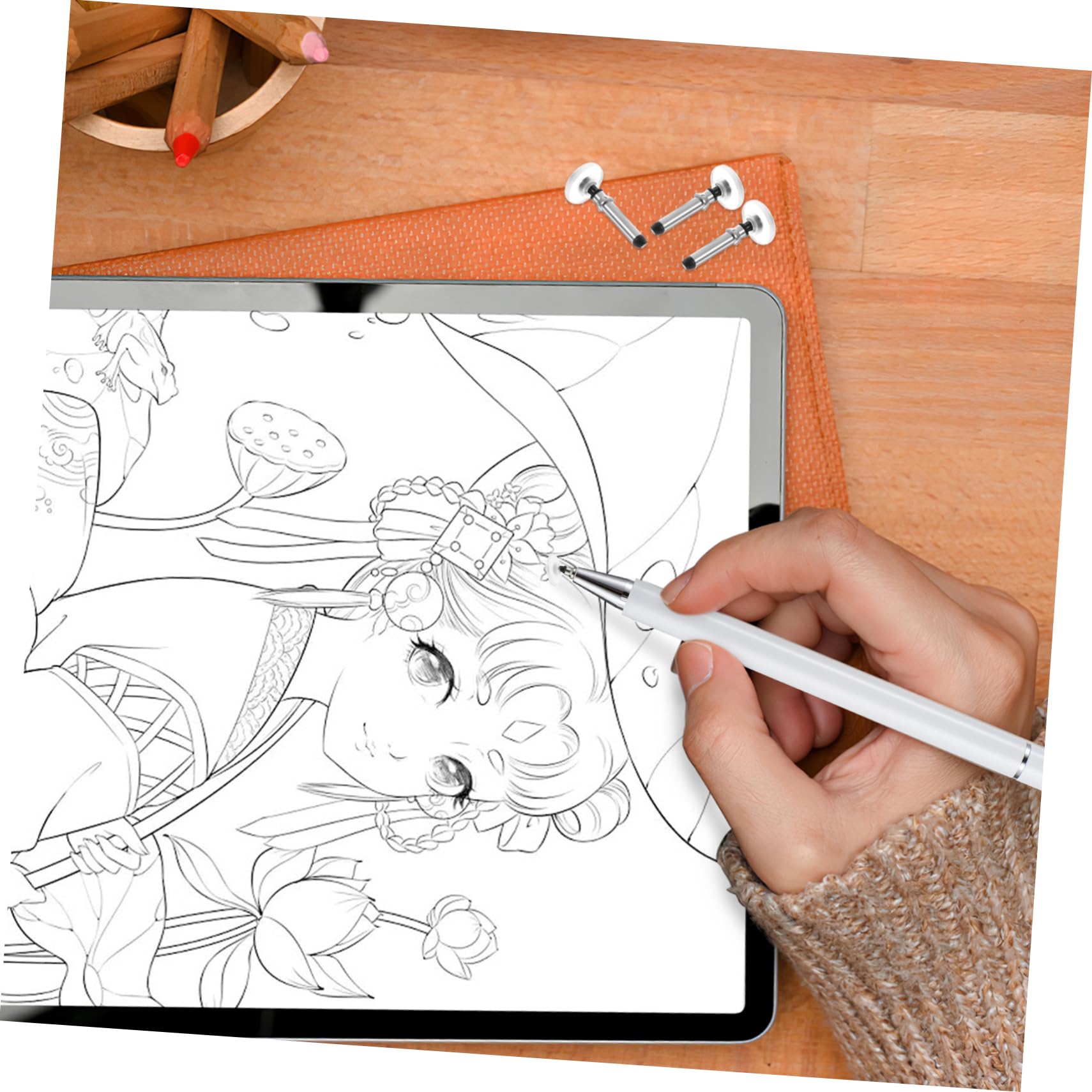 DOITOOL 4stücke Tablet Pen Mit Ersatzspitzen Hochpräziser Touchscreen-Stift Für Tablets Und Smartphones Für Kreative Anwendungen Und Präzises Schreiben Kompatibel Mit Kapazitiven