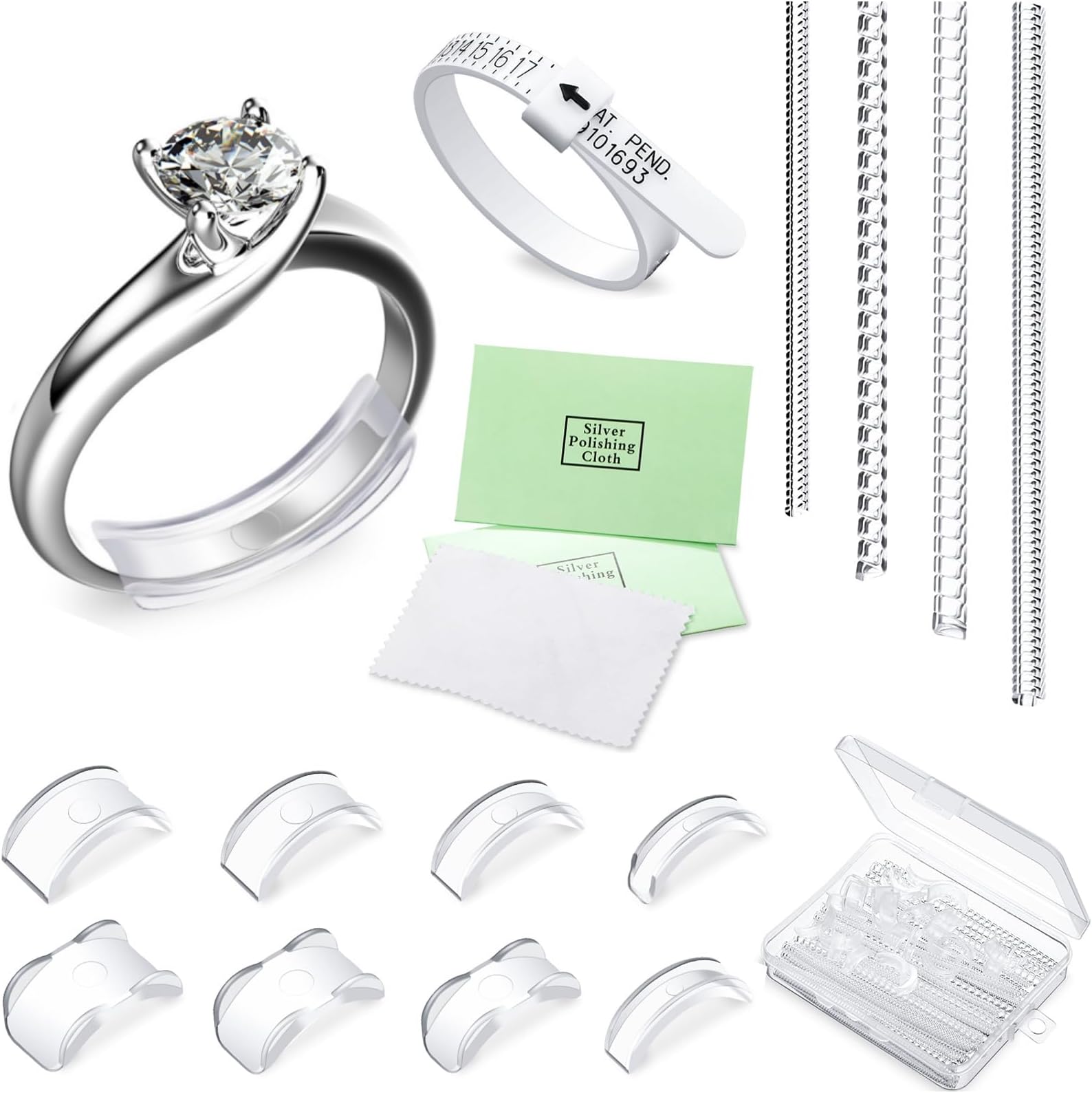 Hicarer Ring Sizer Adjuster for Loose Rings Women 2 Styles, 12 Sizes, Invisible Spacer Guard Ring Resizer Tightener Fit Any Sizer