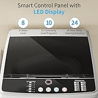 Vista 4 de Lavadora completamente automática de 21 libras, lavadora portátil de 2.5 pies cúbicos con bomba de drenaje, 10 programas de lavado y 8 niveles
