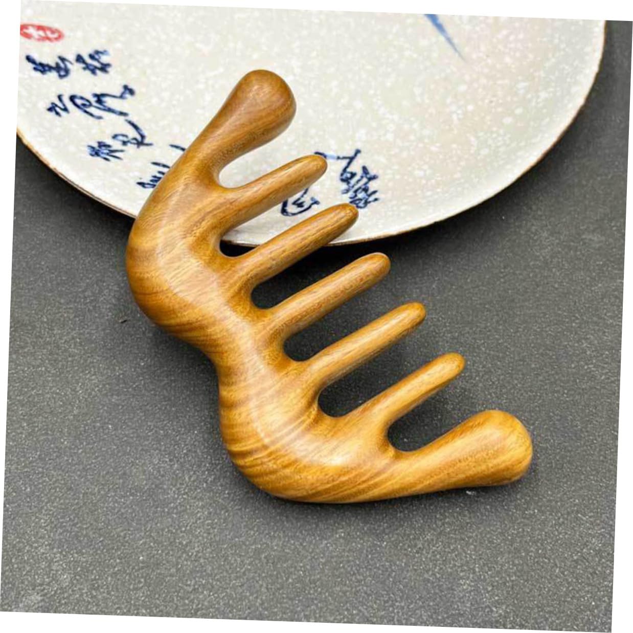 Yardenfun Peine de Masaje de Cabeza de Madera de Sándalo Ligero y Fácil de Usar, Herramienta Antiestática Cuidado del Cuero Cabelludo y Relajación Diaria