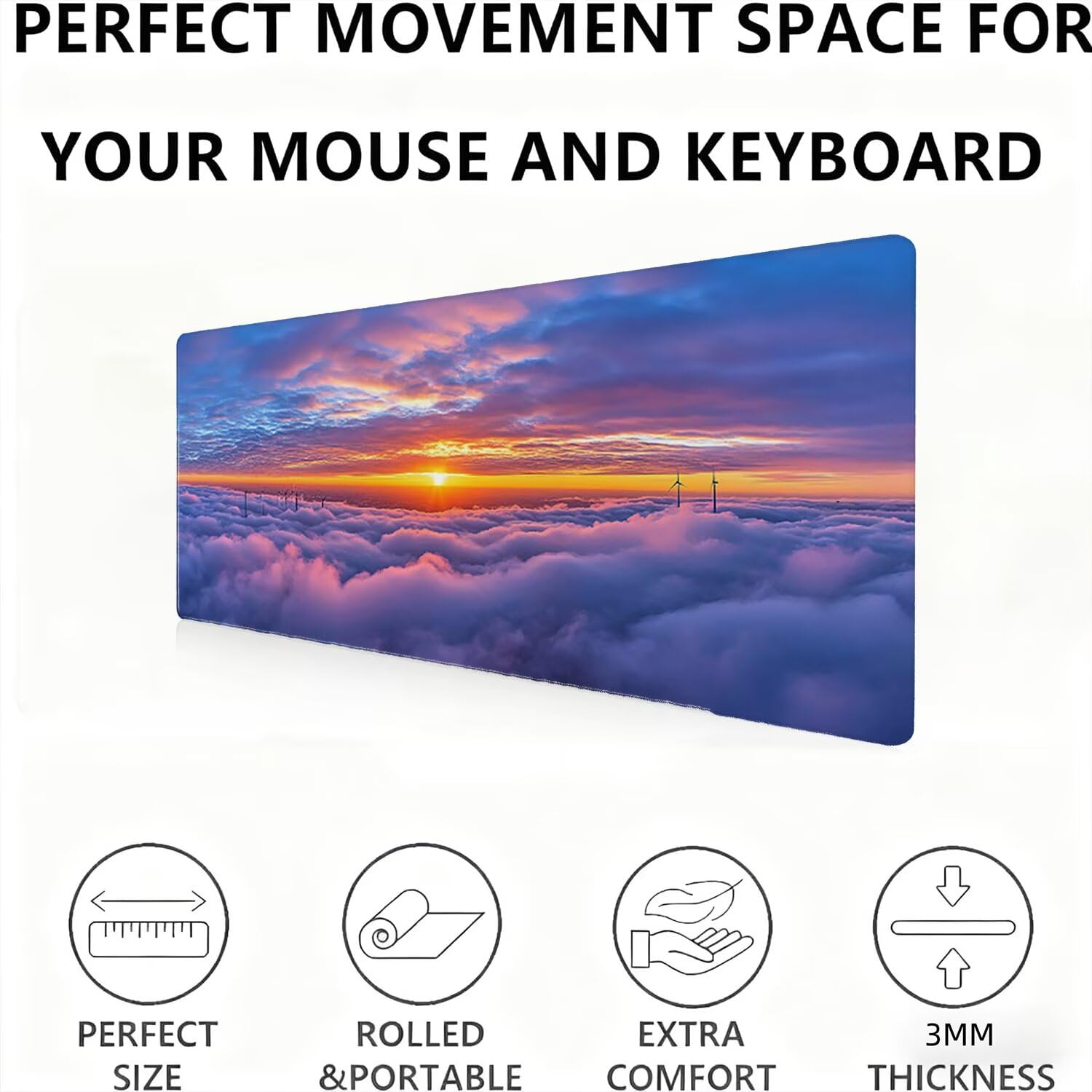 Podkładka pod mysz XXL 1500 x 800 duża wydłużona podkładka pod mysz, dla graczy na biurko gumowa podstawa zapobiegająca poślizgowi, wodoodporna podkładka pod mysz, wysoka precyzja i szybkość z