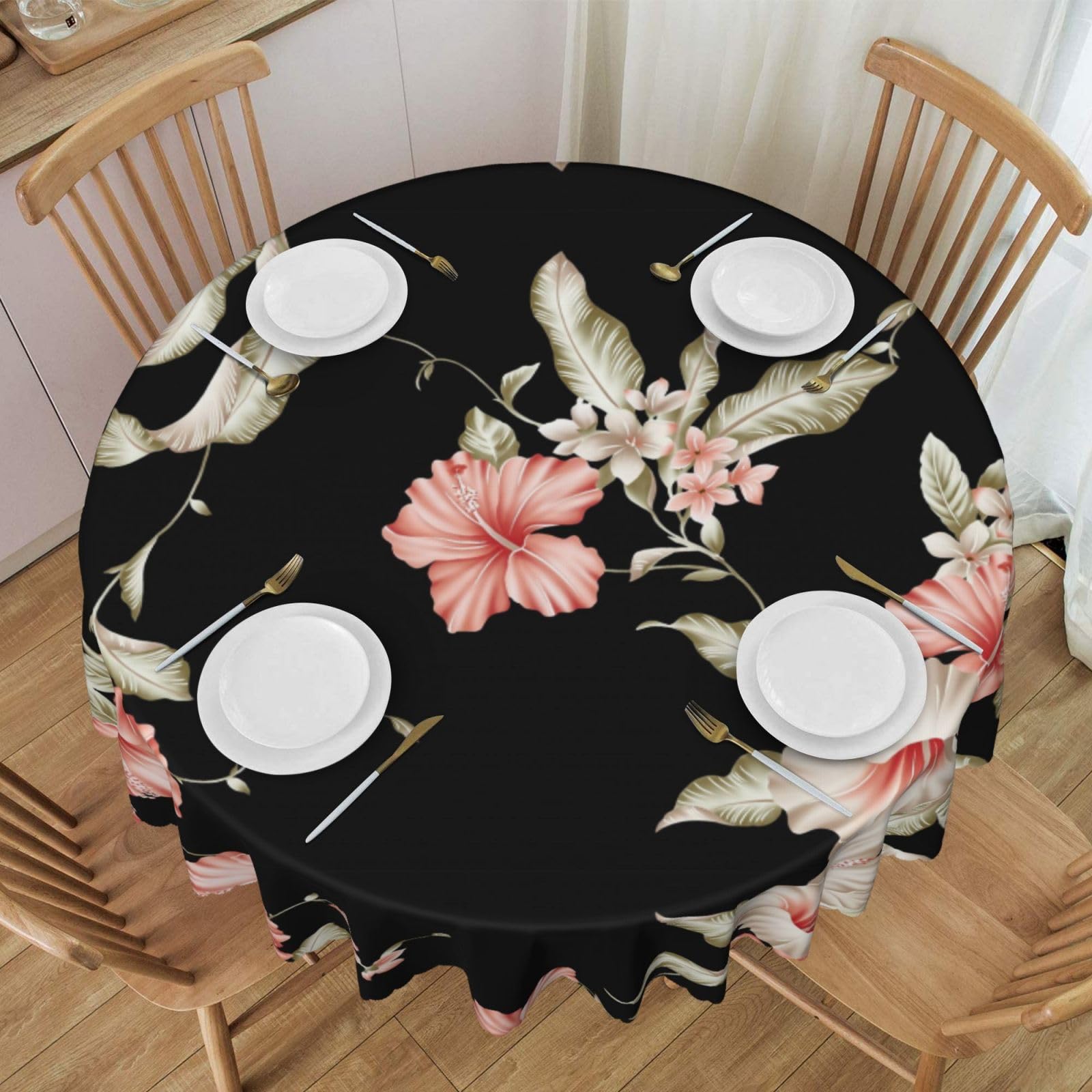 Nappe ronde imprimé floral 152 cm polyester cuisine et jardin