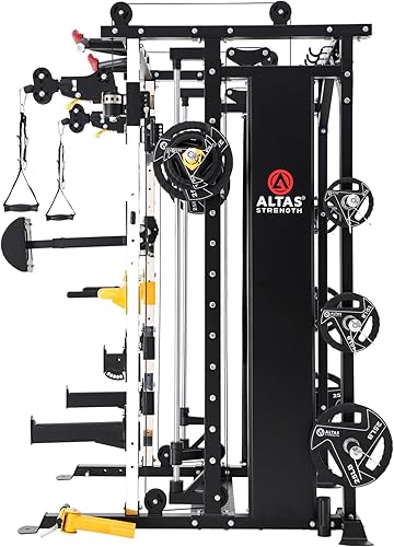 Miniatura 2 de Altas Strength Máquina Smith comercial ligera Gimnasio en casa con sistema de poleas, barra de dominadas, jaula de cuerpo total
