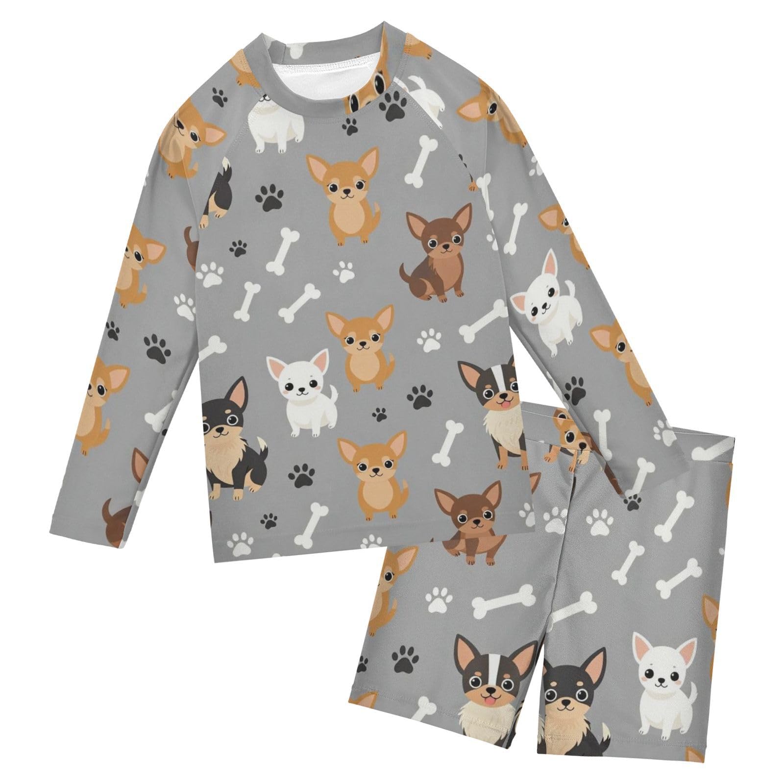 Traje de baño de 2 piezas infantil manga larga ideal para proteger del sol en la playa 6