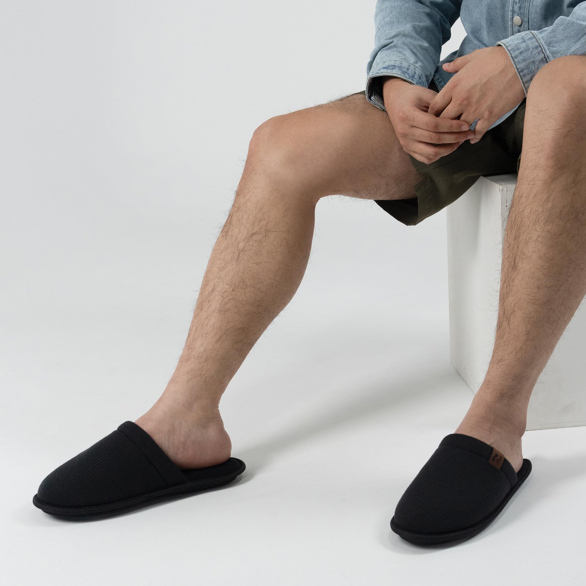 RockDove Pantofole Uomo LiteStep in tessuto waffle con memory foam e suola antiscivolo