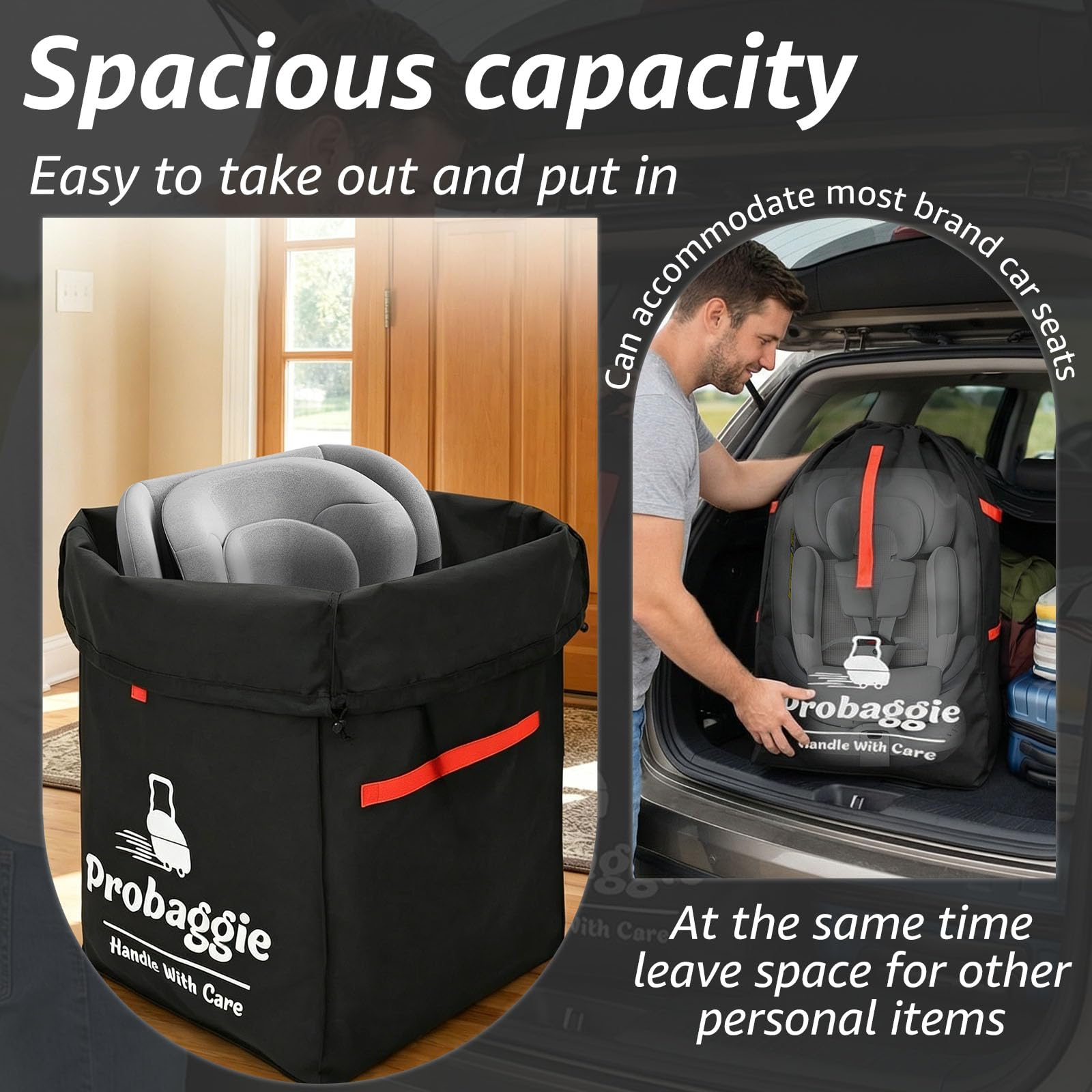 Zhjiutak Car Seat Travel Bag for Airplane,86x45x45cm Easy Carry Backpack Bags, Car Seat Bag Ideal for Air Travel Family Vacation and Parents with Infant — view 8