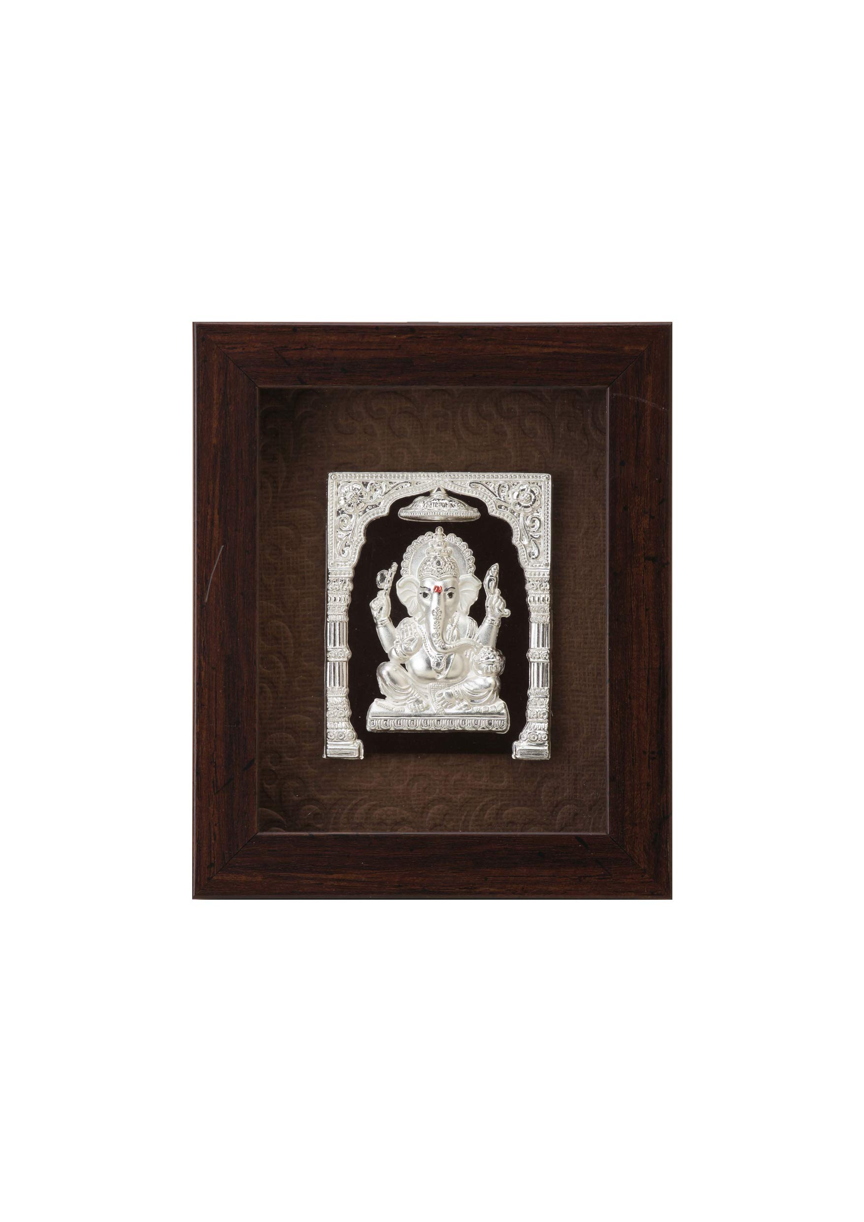 Aarya 24kt Silver Plated Ganesha Brown Frame
