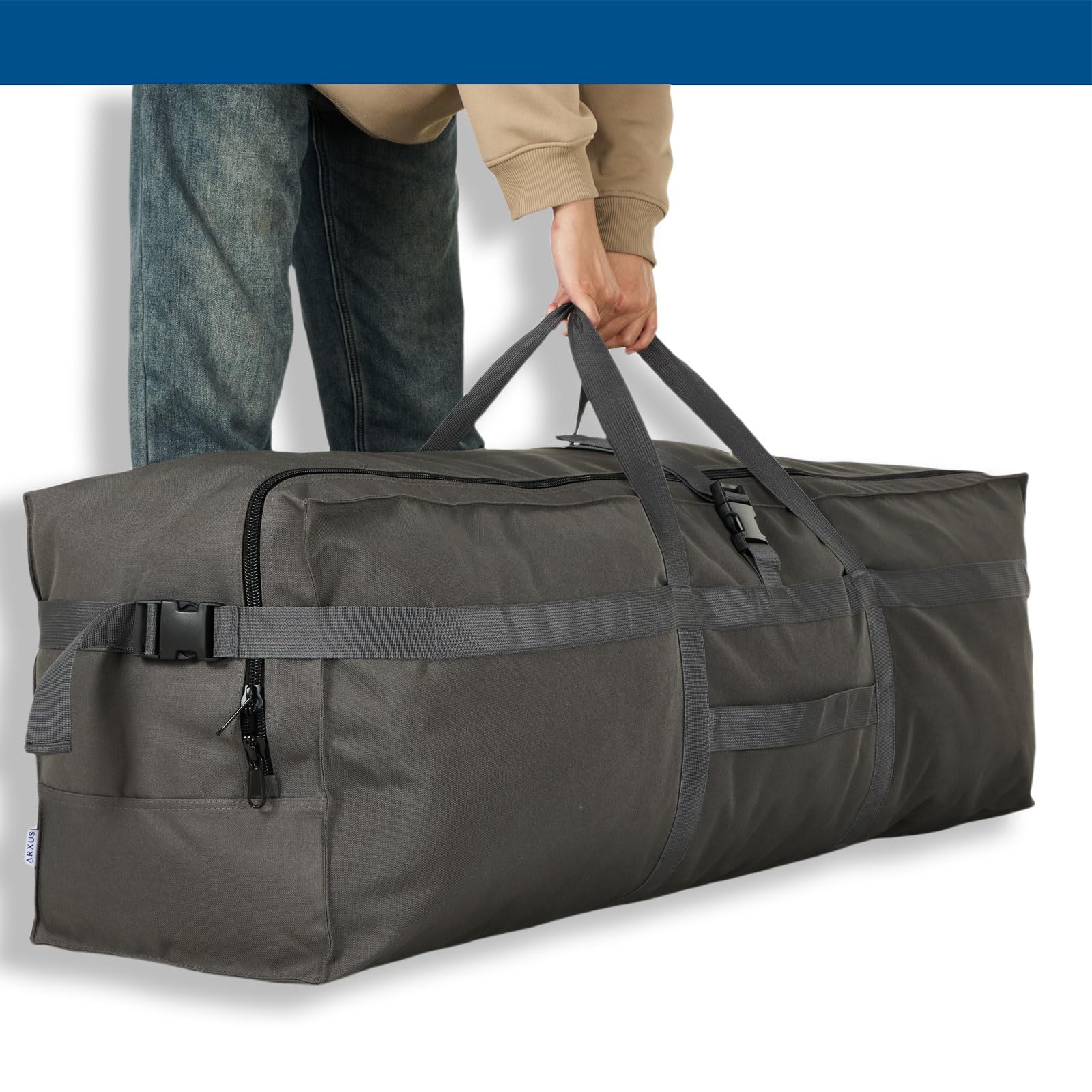 Arxus Duża Podróżna Torba Duffle, 180L Składana Bagaż Podręczny Weekendowa Nocne Holdall Bagażowa Składowanie Torby dla Damska Mężczyzn do Podróży Lotniczej Kemping Przeprowadzka