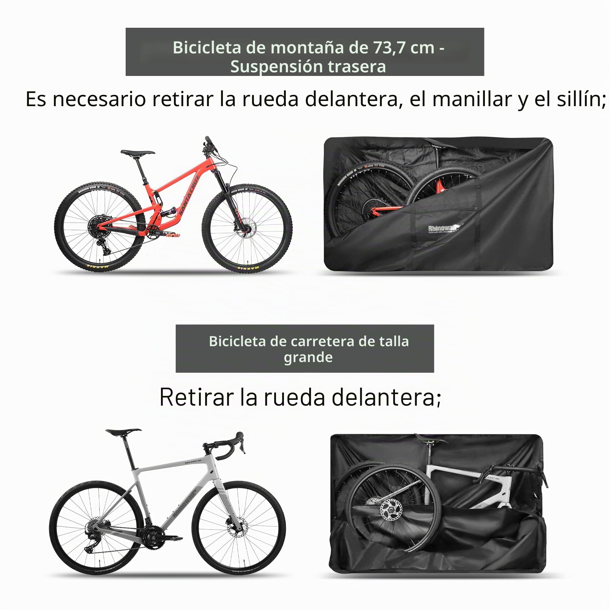 UBORSE Bolsa de Transporte para Bicicletas de Plegable 29 Pulgadas Bicicleta Funda Impermeable Fundas para Bicicletas MTB para viajes en tren, avión, Bolsa de Almacenamien Bolse de Transporte