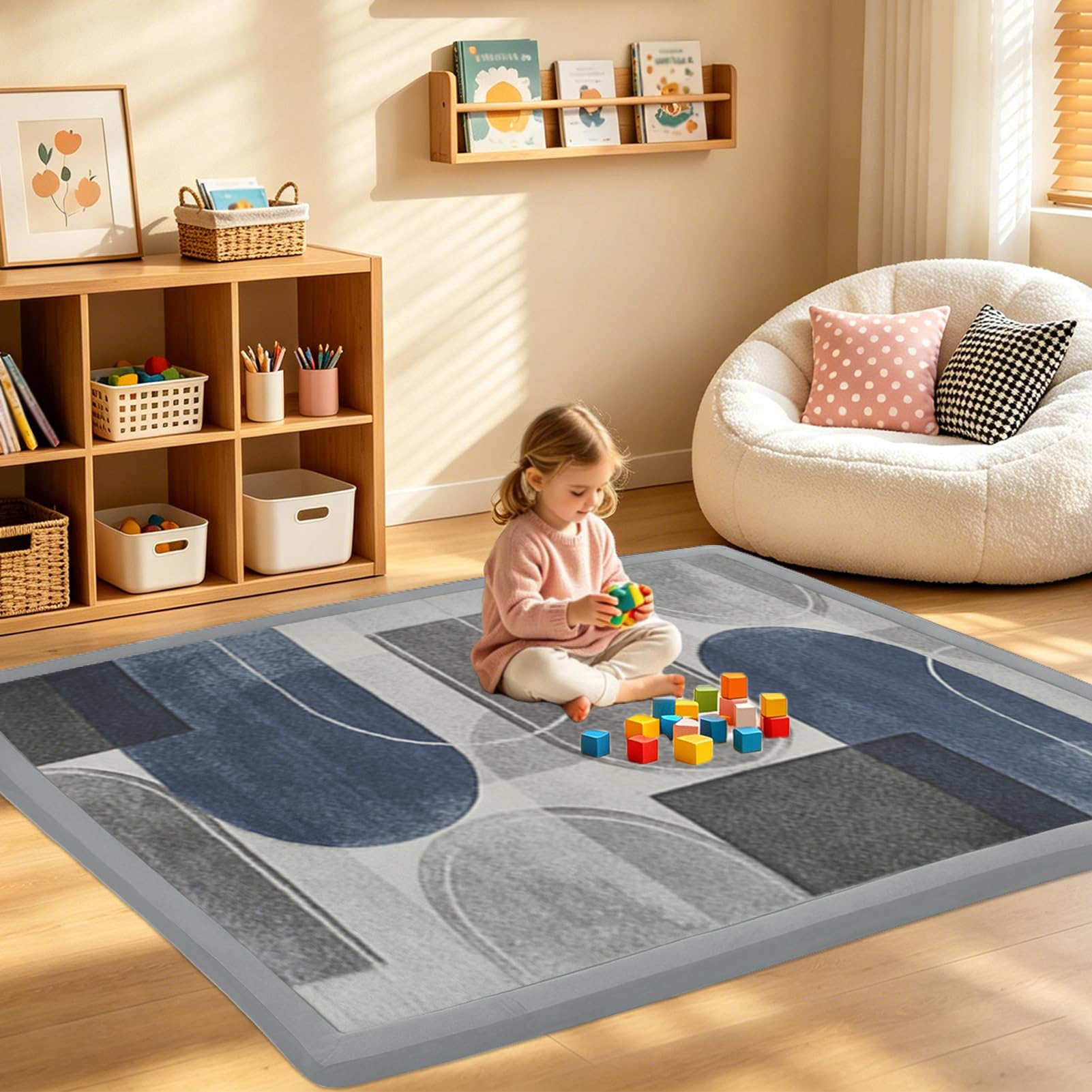 RZUMXOPY Baby Large Play Mat Non Slip Childrens Rug 150 x 200 cm Thick Kids Rugs for Crawling Soft Play Tummy Time