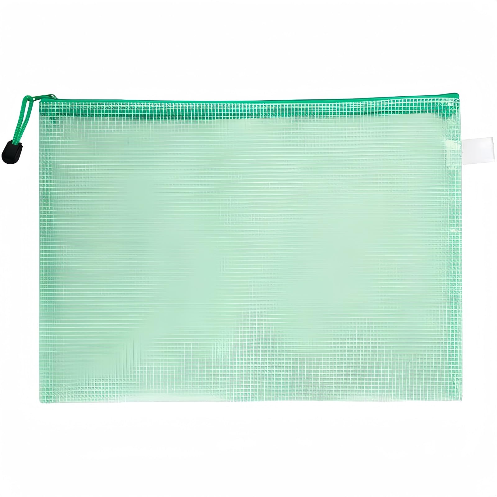 Boxonly Bill Plastic Wallets Zip Lock Bags Mesh Document Wallet Document Folders Plastic Pockets Zipper File Wallet for School Office Homework Travel Storage Bags Green