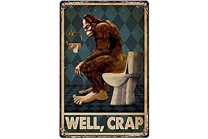 Retro Restroom Well Crap Bigfoot Vintage Wall Decor
