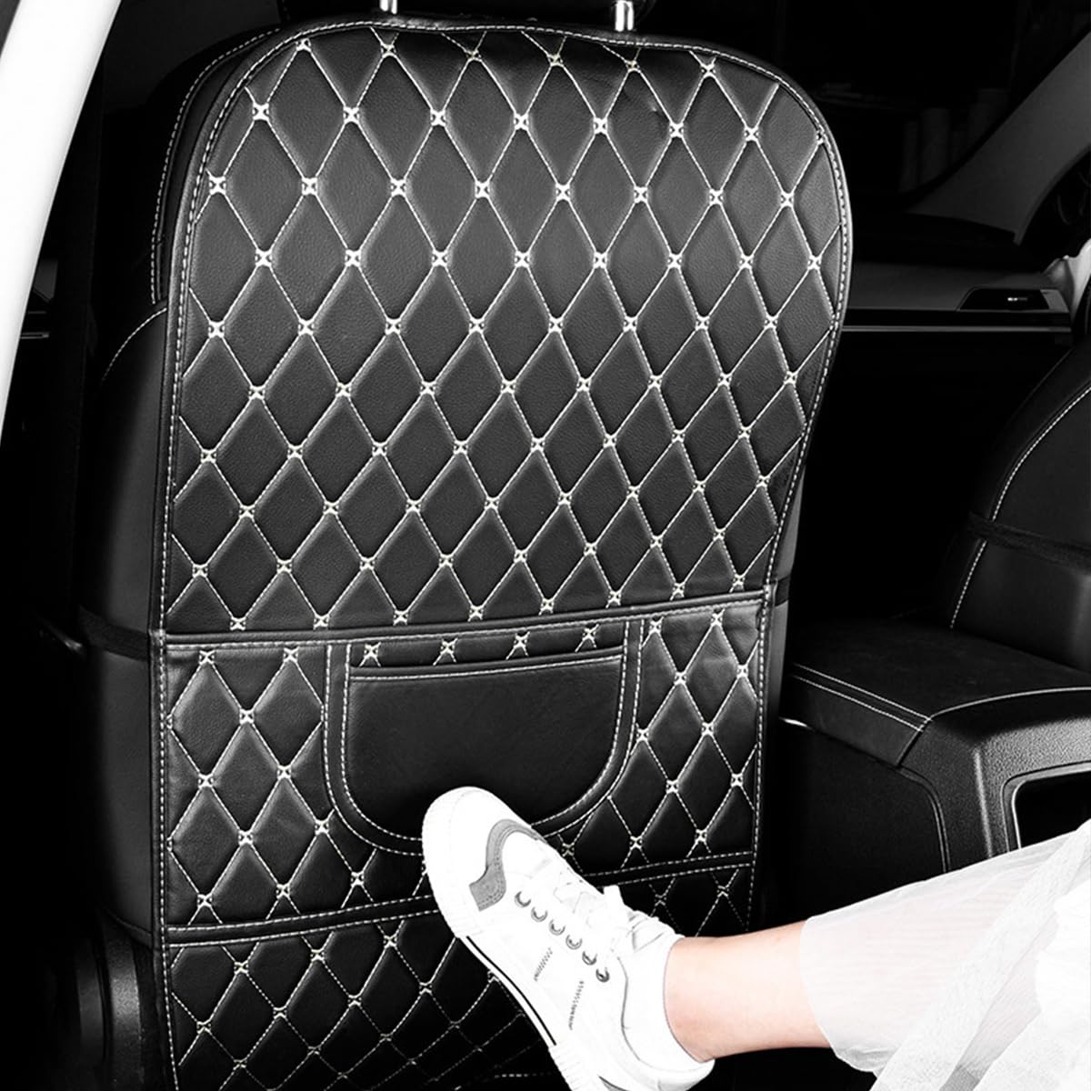 JNNJ Protecteur Dossier Siège Voiture pour Enfants avec Pochette, Tapis Protection Imperméable, Protège Les Sièges De La Saleté