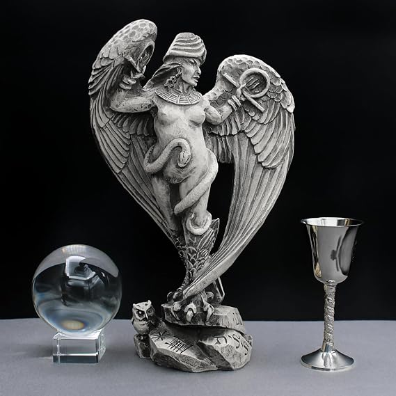 Dryad Design 12 Lilith Statue - Stone Finish Sumerian Goddess Altar Decor