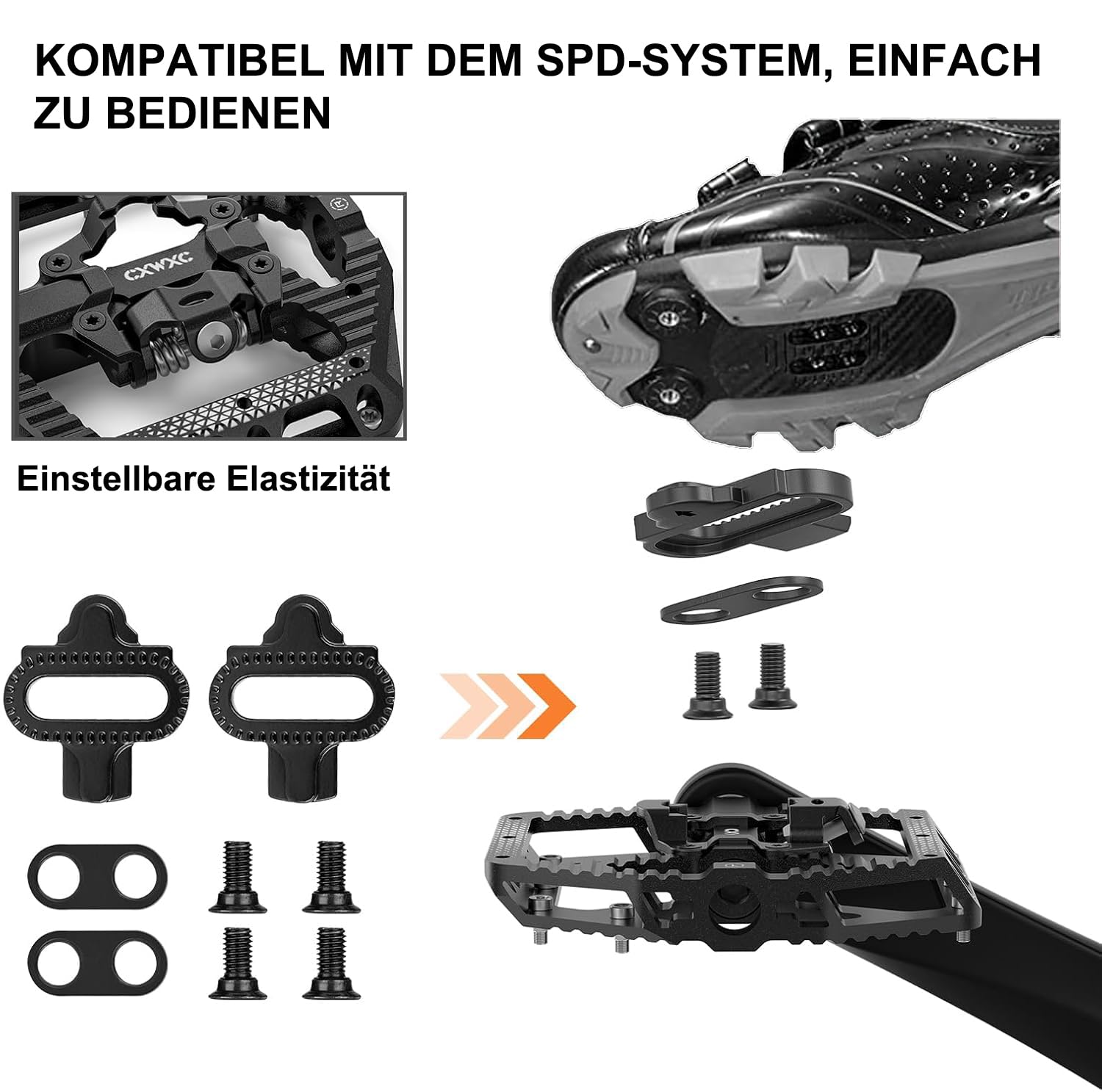 CXWXC Fahrradpedale, MTB Klickpedale mit 3 Lagern, Aluminium, 9/16 Zoll, Fahrrad Pedale für Rennrad und Mountainbike