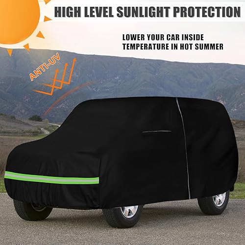 Miniatura 13 de Funda impermeable para automóvil de repuesto para Toyota Land Cruiser FJ40/41/42 210T 1960-1984 para todo tipo de clima, con puerta de cremallera