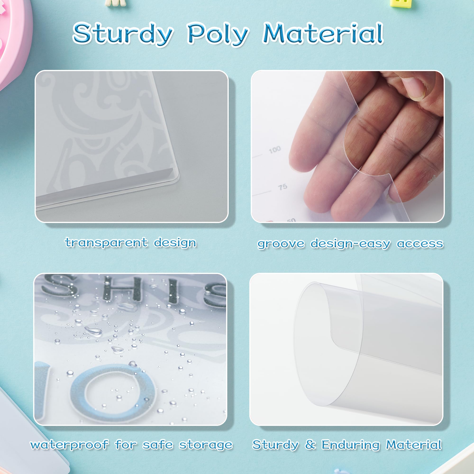 FOSHISY A4 20 Pack Clear Report Covers with Sliding Bars, 6mm(25 Sheet Capacity) Sliding Bar Report Covers,5 Assorted Colors - Image 4