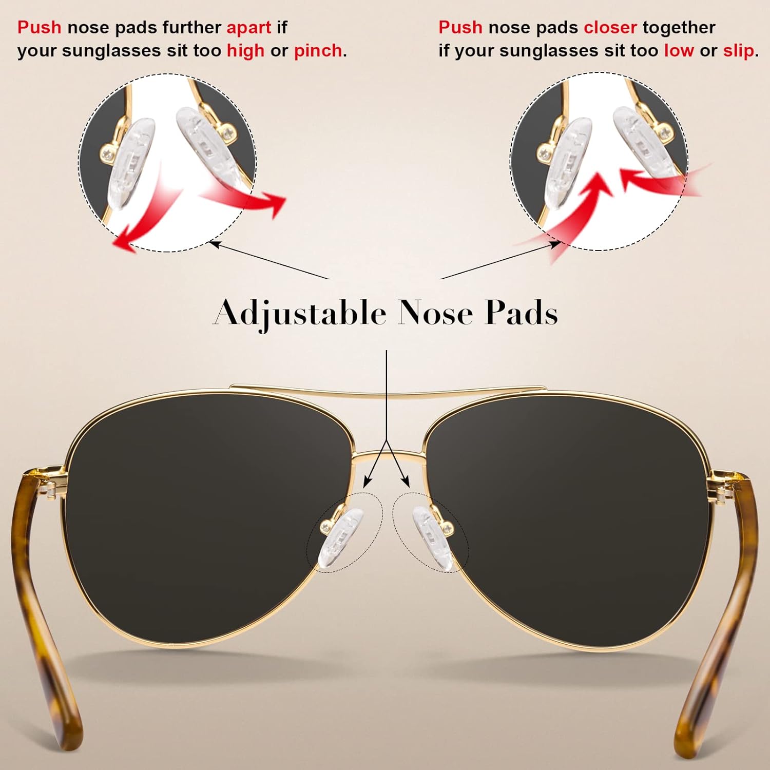 CARFIA Retro Trendy Pilot Sunglasses for Women Polarized UV Protection, Lightweight Outdoor Driving Lady Sunnies Metal Frame