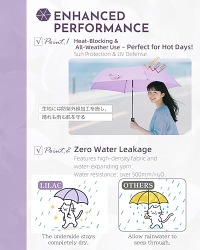Miniatura 5 de Paraguas de viaje compacto, fácil de plegar y abrir y cerrar automáticamente para lluvia y sol, ligero portátil pequeño para mochila de coche, menos
