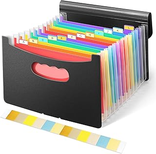 Vowcarol 5x8 Index Card Holder, 5x8 Index Cards Organizer, Expanding Storage Box