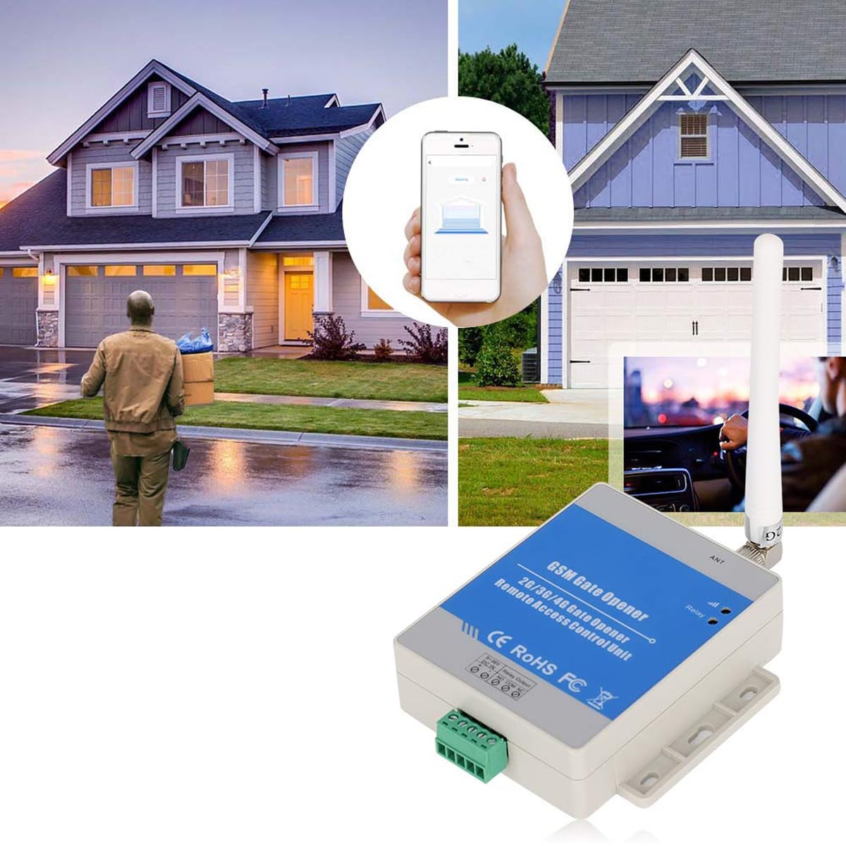 Ticha Mando a distancia GSM para apertura de puerta, interruptor de relé GSM, control automático de acceso remoto, 2G