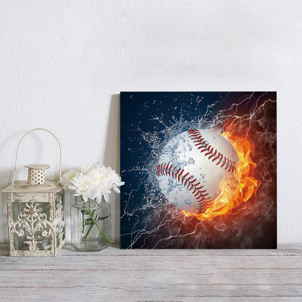 Amazon.com: Red Vow Baseball Bathroom Decor Canvas Wall Art