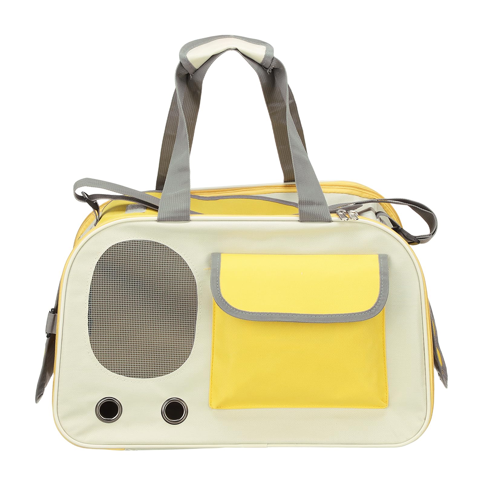 Sac à dos pour chat ventilé jaune évitant la fatigue du dos en randonnée