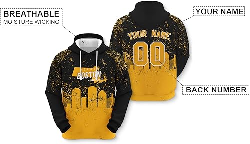 Miniatura 6 de Custom Hockey Men's Hoodies Gifts for Men Women Youth City Fans Pullover Hooded Sweatshirt Customize Hip Hop Name & Number