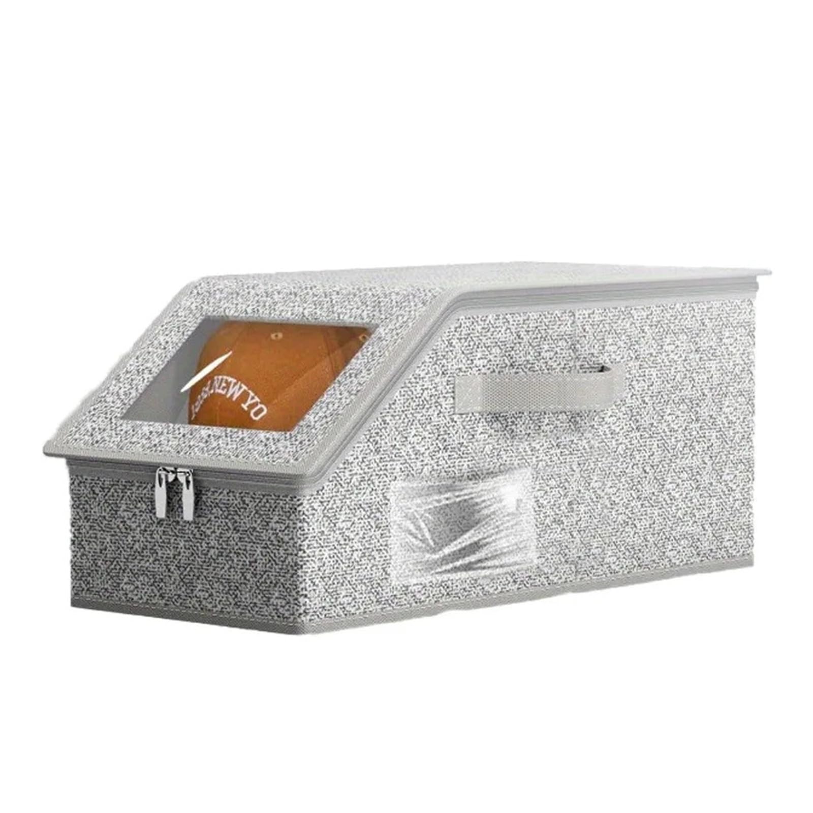 Cajas Almacenaje Tela Caja for guardar sombreros, organizador apilable de gorras de béisbol de gran capacidad y con capacidad for guardar polvo, caja multifuncional for el hogar.(Grey,3PCS)