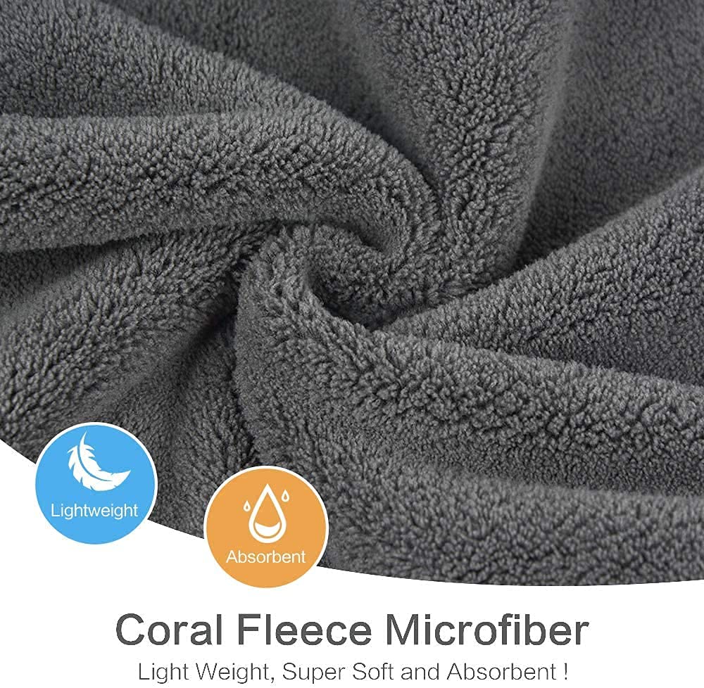 Midastra NavyBlue & Darkgrey Microfiber Hair Wrap Towel Combo 500 GSM β Super Soft, Quick Dry & Lint-Free Hair Turban for Women & Girls 2