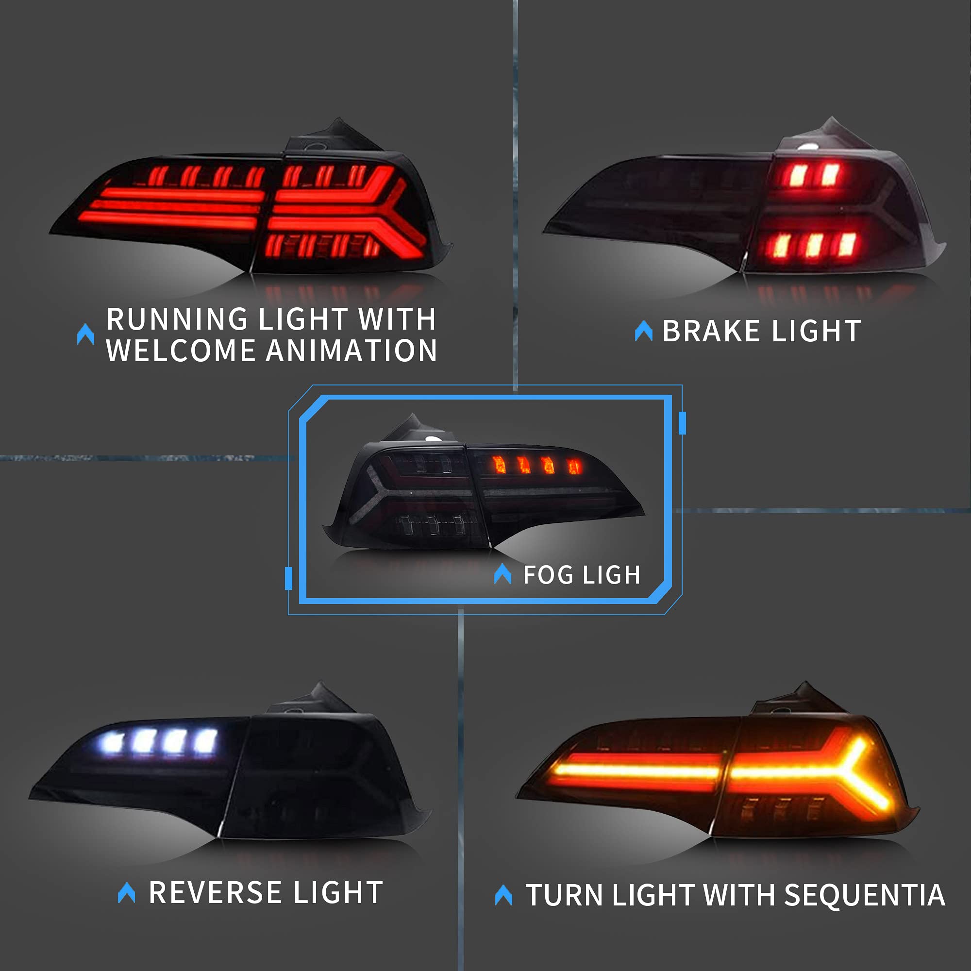 LED Achterlichten Tesla Model Y Smoke Dynamic LED