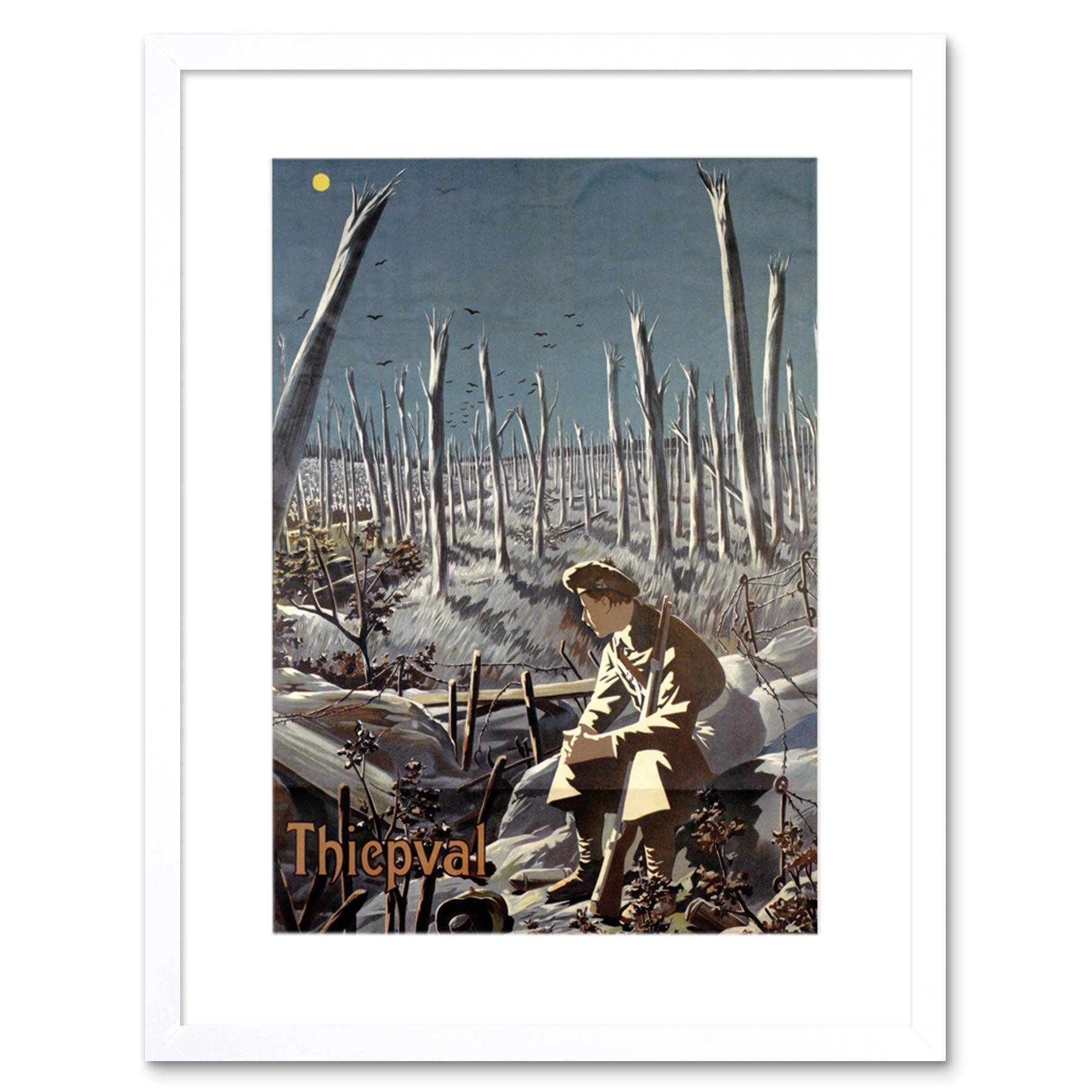 Wee Blue Coo Vintage Ad War WWI Allies Battle Horror Somme Death Framed Wall Art Print