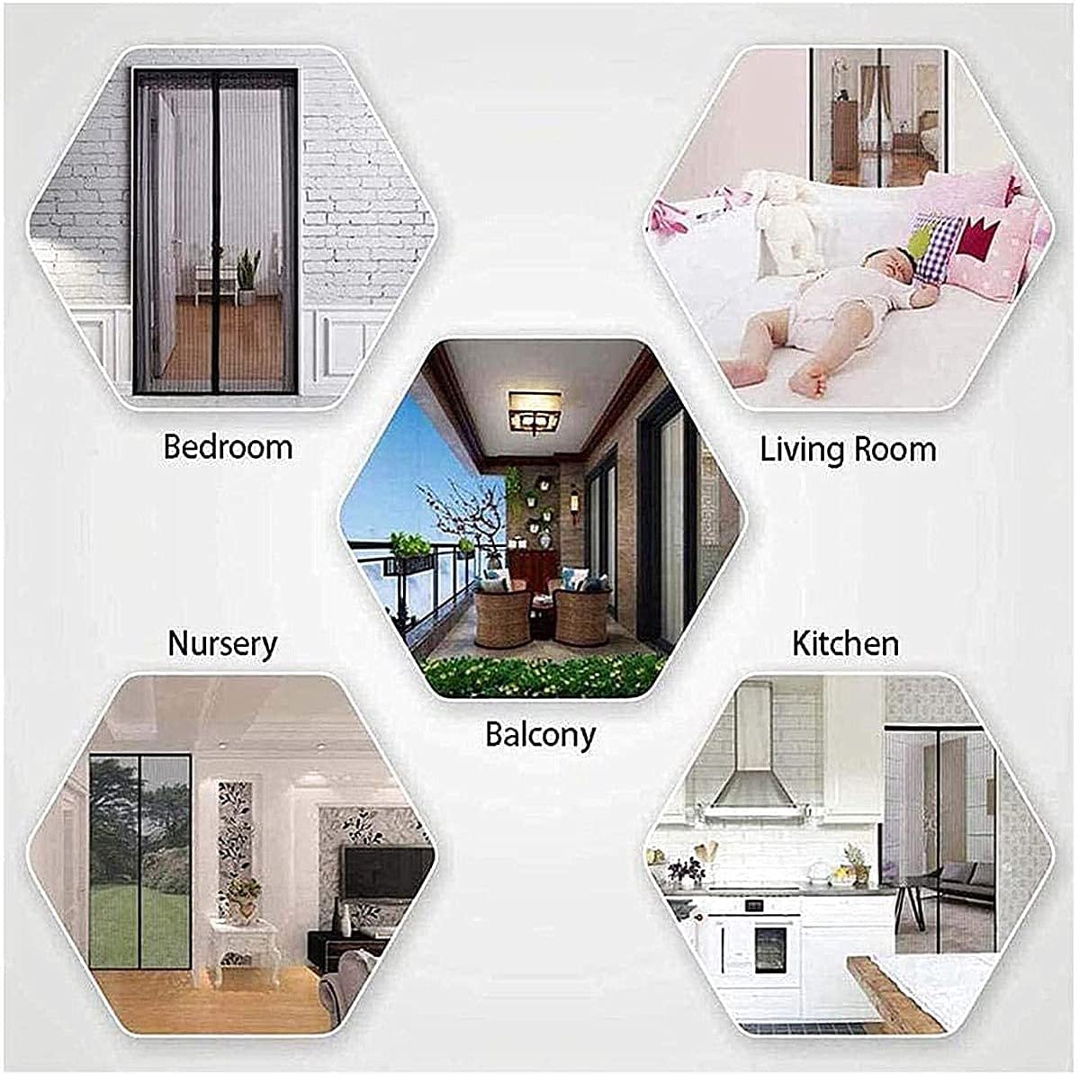 Magnetic Screen Door With Coffee Owl Print - 38x83 Inch Self-Sealing Door Curtain For Bugs