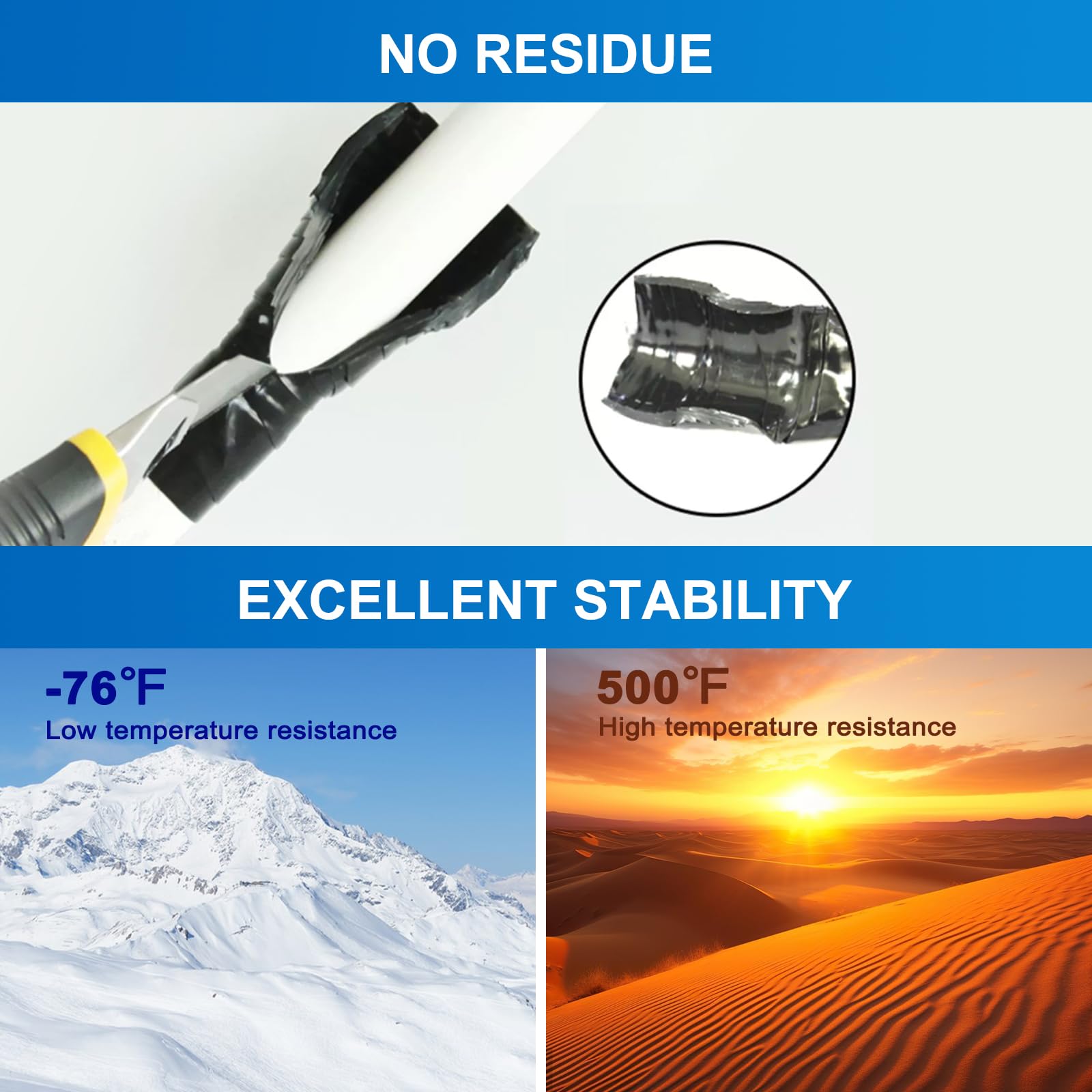Cinta de silicona autofusible de 1 x 10 pies, cinta de reparación de mangueras, cinta de sellado resistente a prueba de fugas para reparaciones de tuberías y fontanería, envolver cables