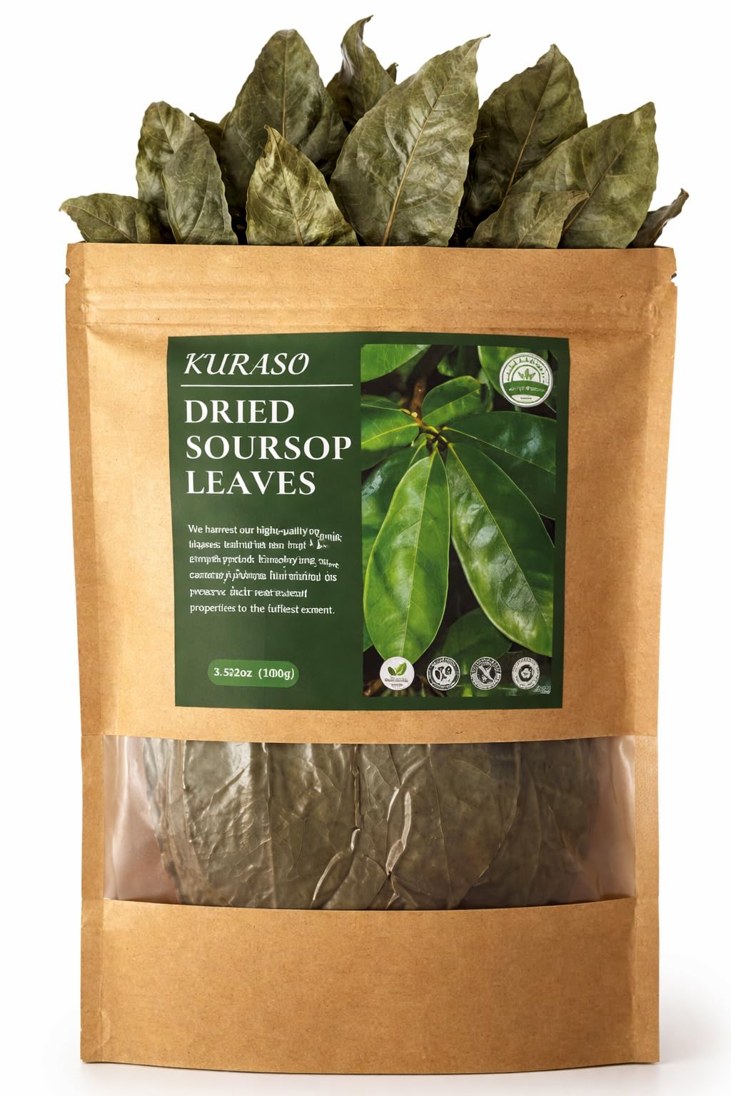 Premium Soursop Graviola Guanabana Dried Leaves for Tea, 120 gr 350-400 Soursop Leaves.