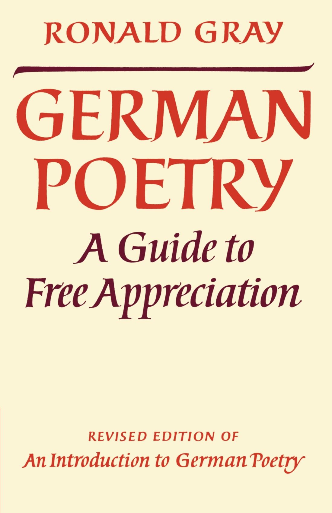 German Poetry: A Guide to Free Appreciation