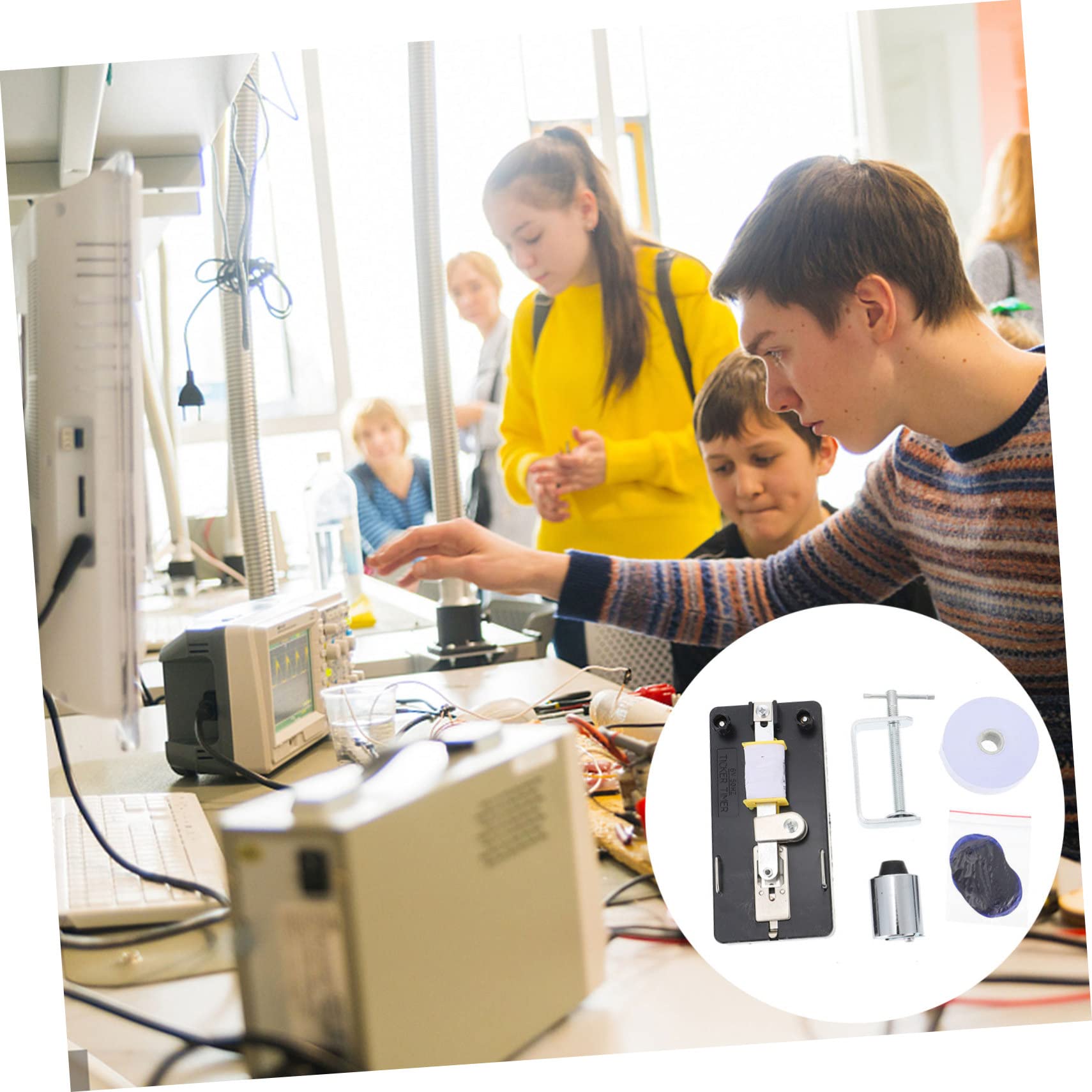 Temporizzatore Elettromagnetico per Esperimenti di Accelerazione in Laboratorio Materiale Plastico e Metallo, per Insegnamento Scientifico in Scuole Medie e Stile Casuale
