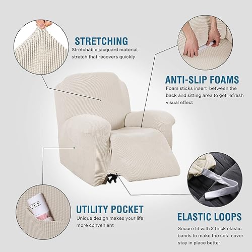 Miniatura 2 de H.VERSAILTEX Funda reclinable superelástica Fundas reclinables para sofá reclinable Funda para silla reclinable Funda reclinable ajustada