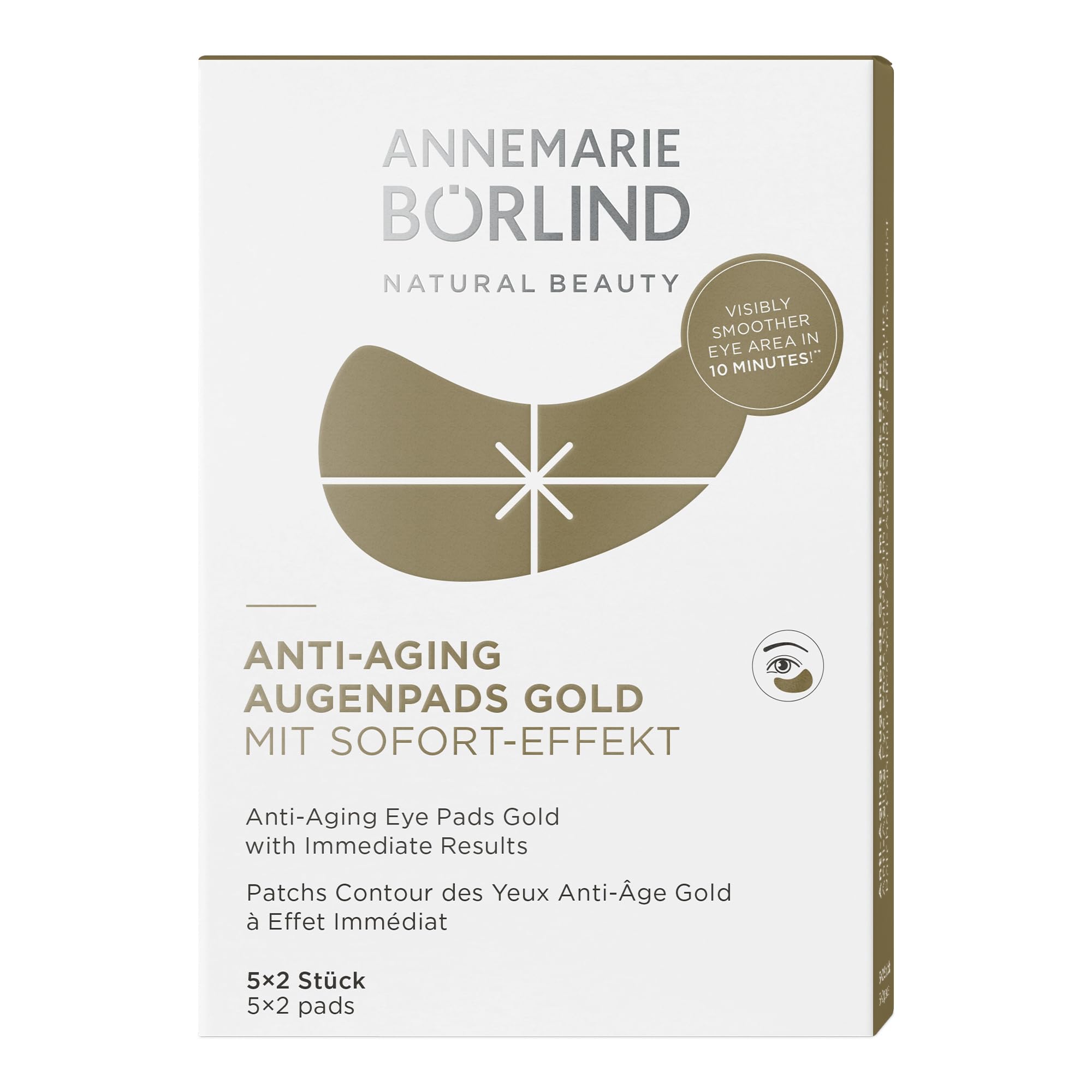 ANNEMARIE BÖRLIND Augenpads Gold mit Sofort-Effekt, 5 x 2 Stk