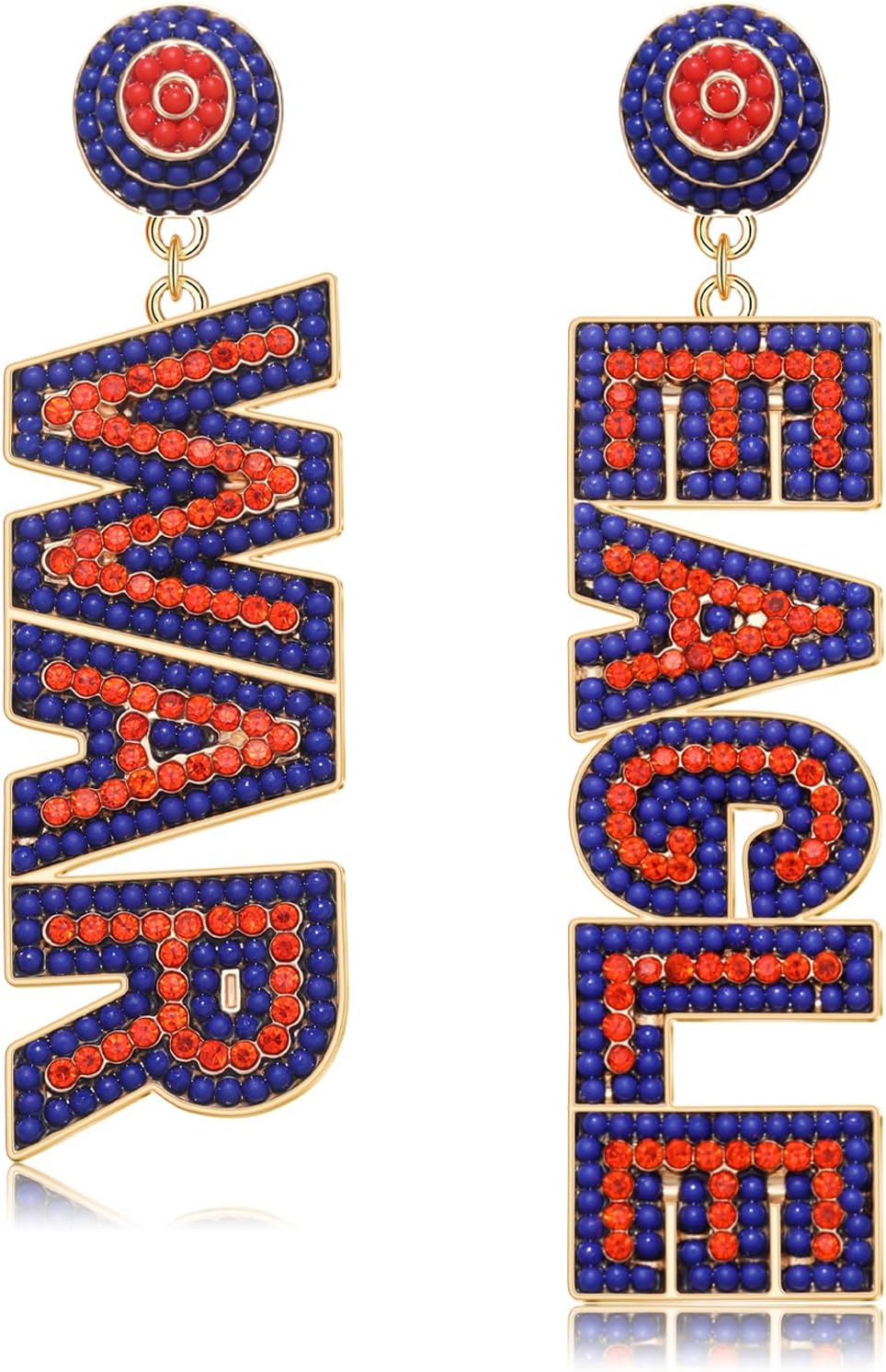 Game Day Earrings for Women Rhinestone Beaded Football Drop Dangle Earrings Football Team Earrings Game Day Team Spirit Accessories Gifts