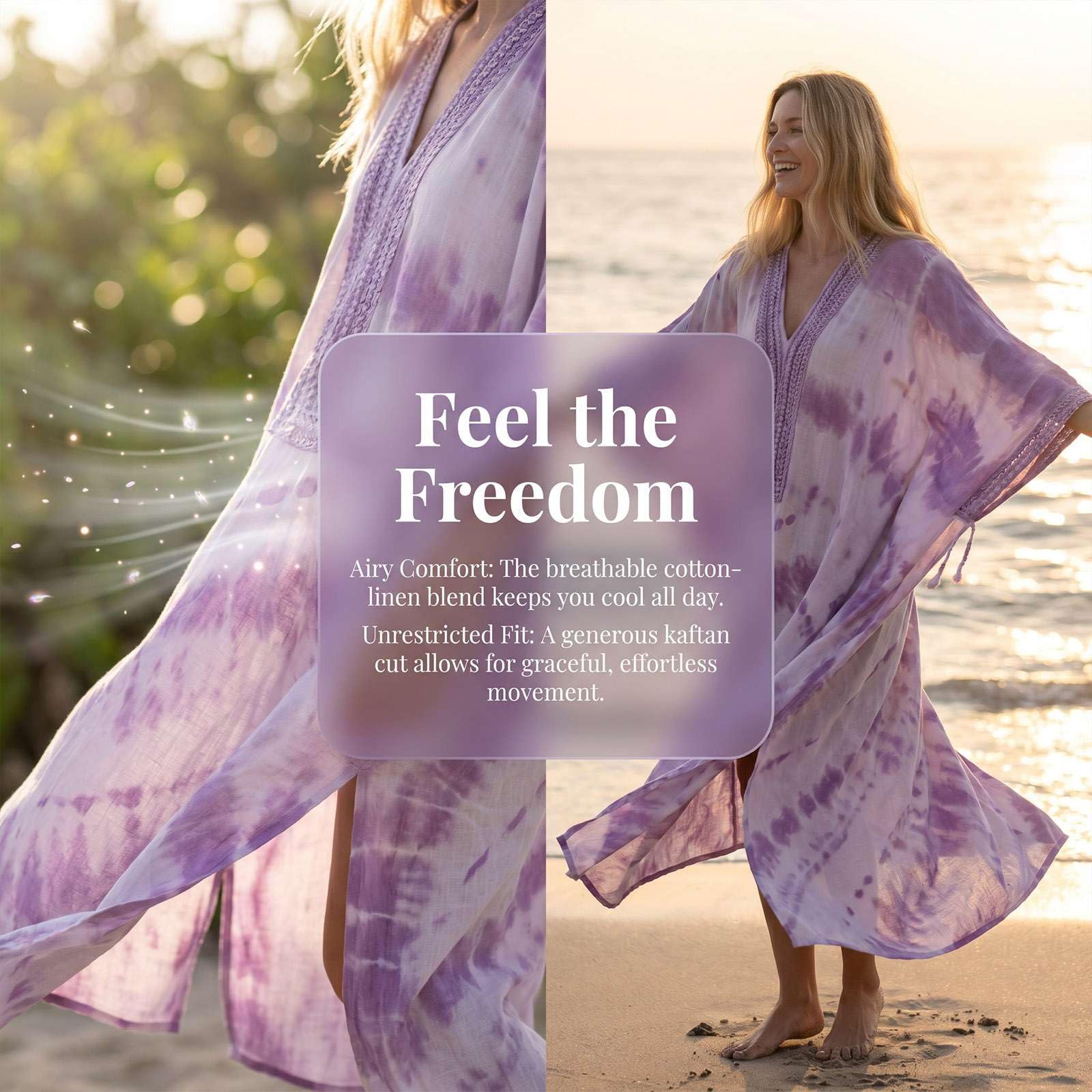 Generico Vestito Estivo Donna Lungo Elegante in Lino e Cotone, Abito Maxi Largo Boho Chic con Tasche e Scollo a V, Prendisole Traspirante e Comodo, Perfetto per Vacanza Spiaggia o Cerimonia