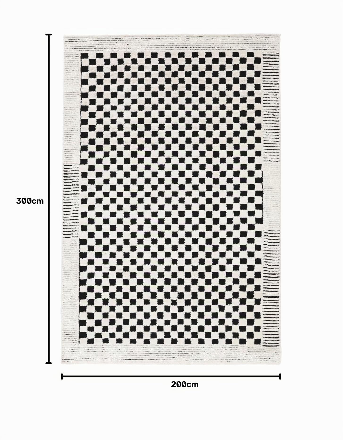 RugVista Gambit Tappeto, 200 x 300 cm, Bianco crema/Nero