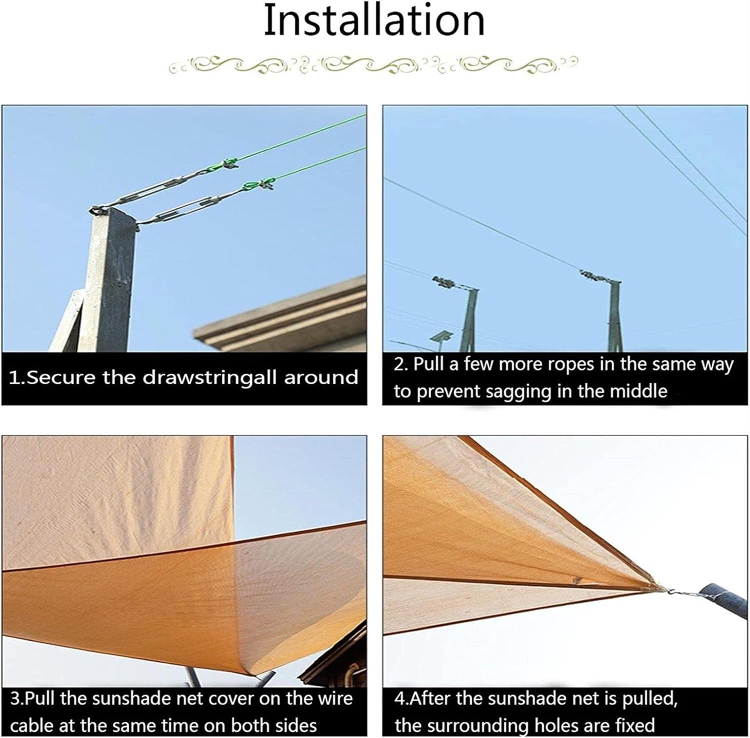 Sun Protection Shade, Outdoor Sun Shade Cover, Shade Cloth for Greenhouse, Plant Cover, Pergola, Backyard Patio, Chicken Coop, Barn Kennel