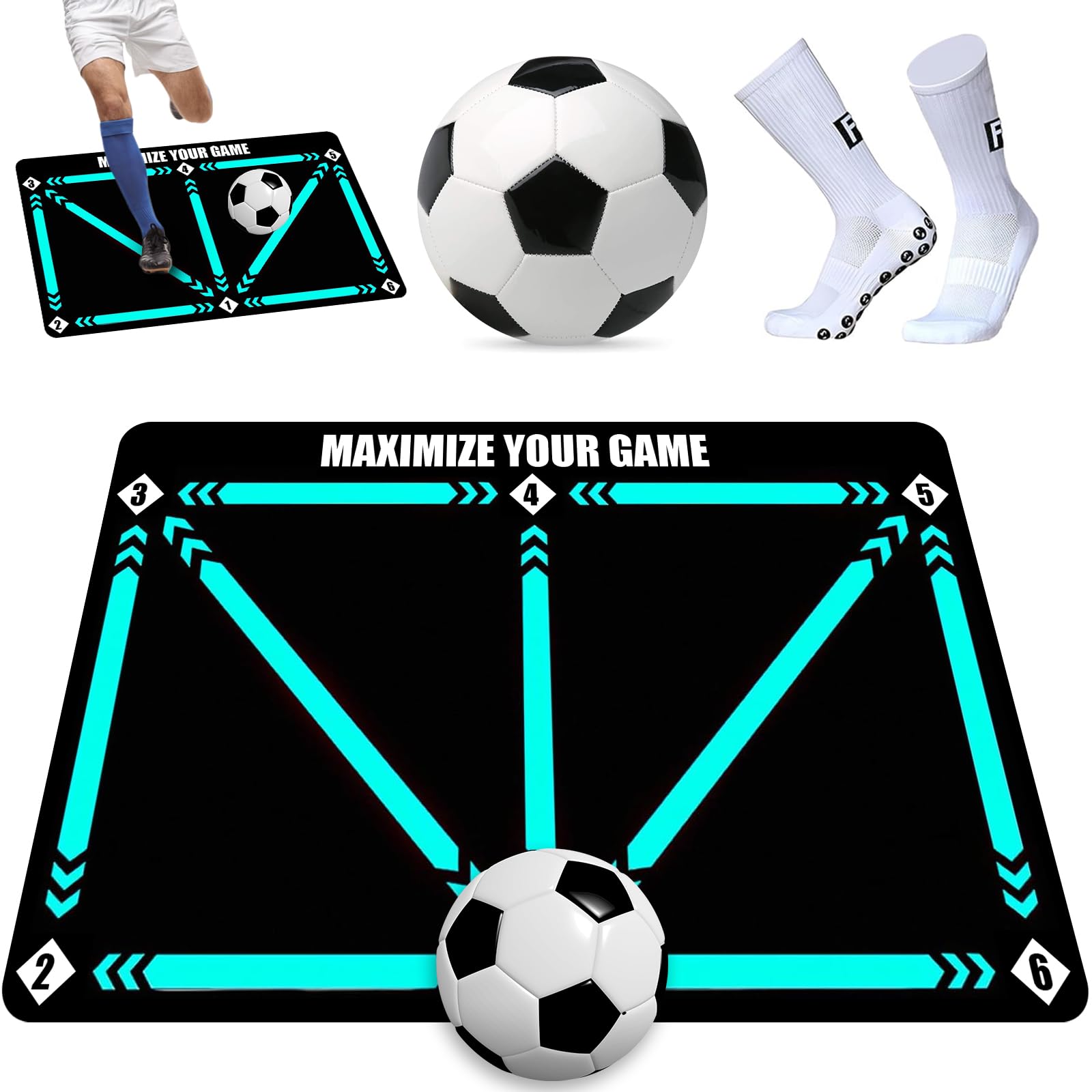 YUJUVI Alfombrilla de Entrenamiento de Fútbol Estera De Entrenamiento De Fútbol 60 X 90 Cm Alfombrilla de Fútbol Antideslizante Silencioso Entrenamiento Para Regatear